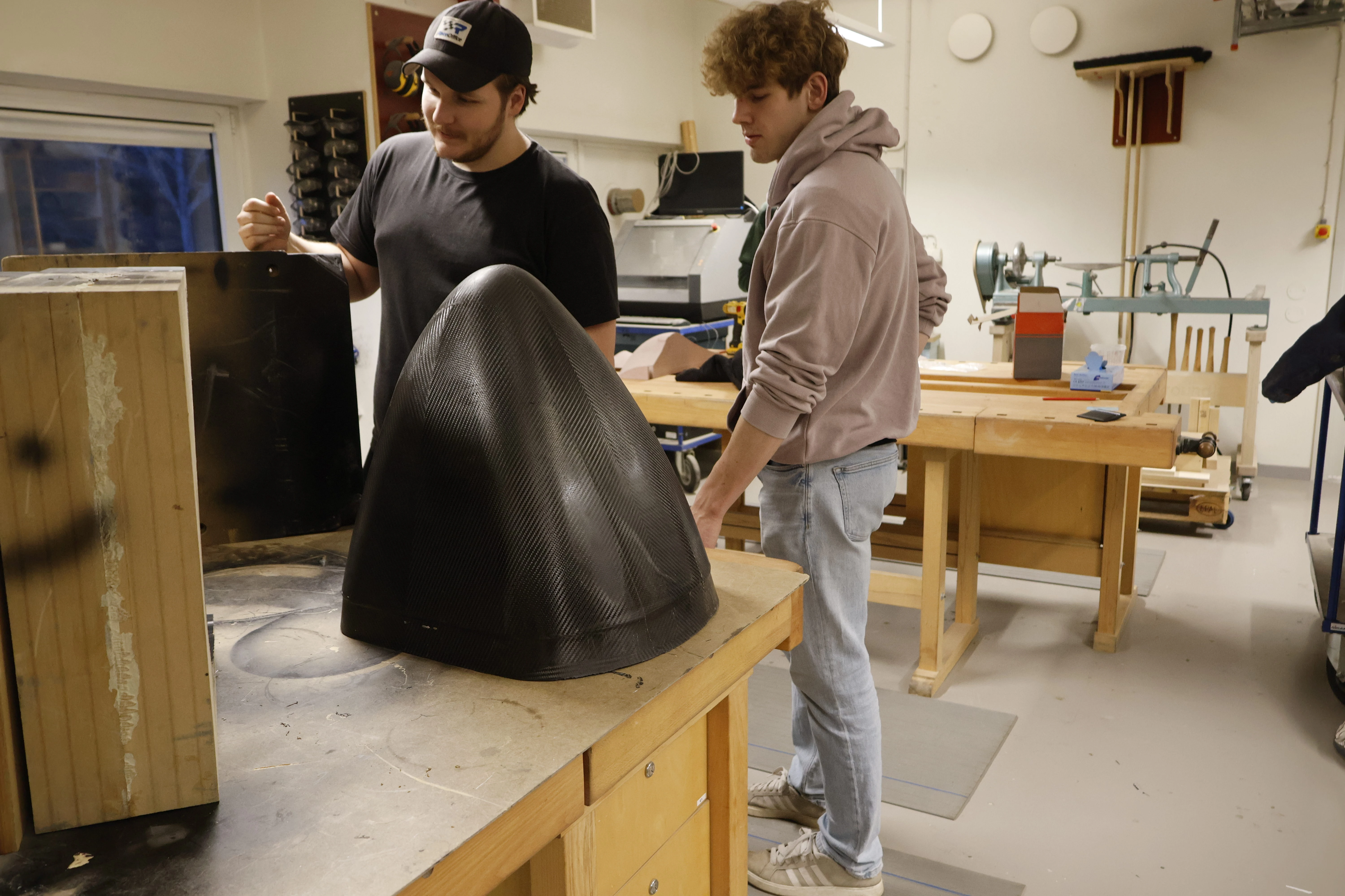 Working on nose cone